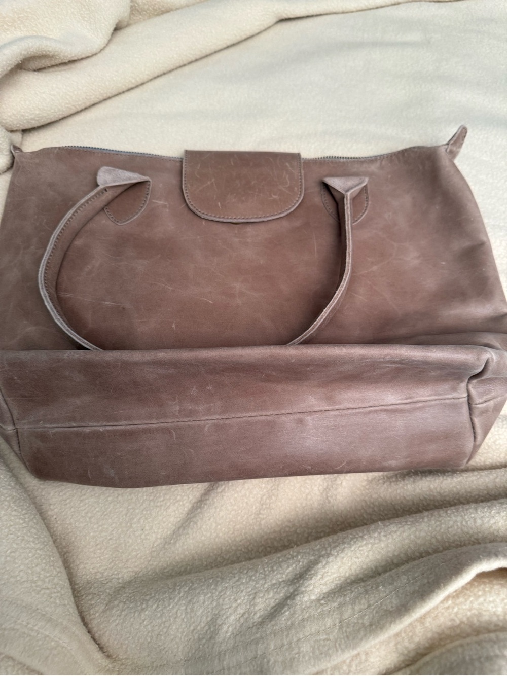 Classic Brown Leather Tote Bag - Women